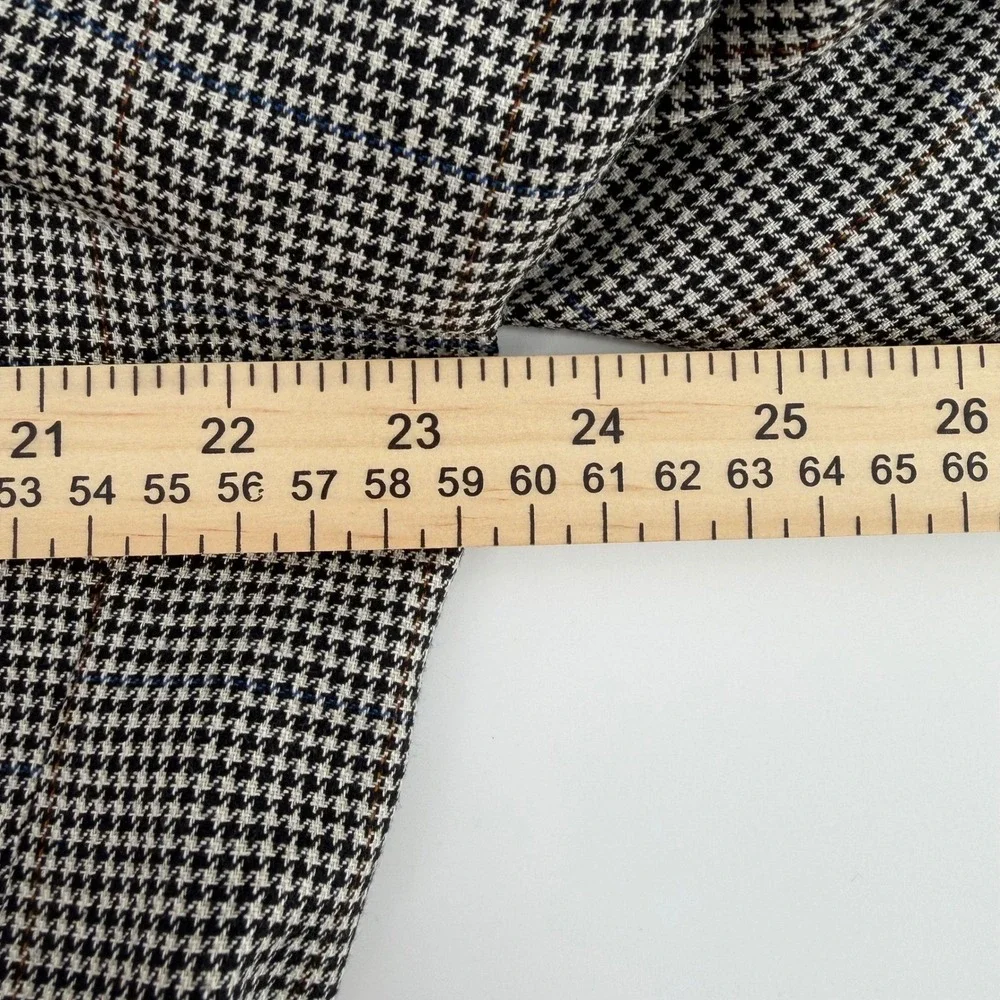 Jos. A. Bank Sport Coat Mens 44R Gray Silk Wool Houndstooth Windowpane Blazer